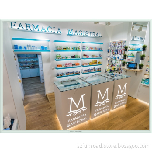 pharmacy counter pharmacy rack for sale for retail pharmacy shop interior design